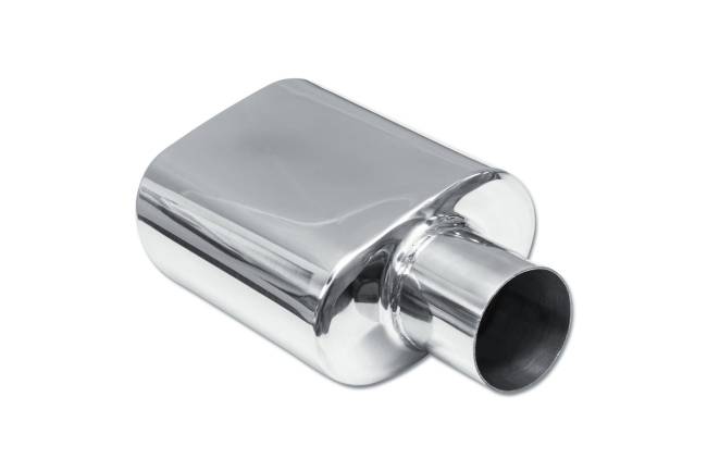 Street Style - Street Style - SS043S Polished Stainless Single Wall Exhaust Tip - 5.5" x 3.0" Oval Angle Cut Rolled Edge Outlet / 2.25" Inlet / 9.0" Length - Image 3