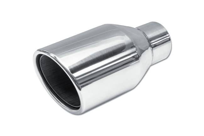 Street Style - Street Style - SS052 Polished Stainless Double Wall Exhaust Tip - 4.0" Angle Cut Rolled Edge Outlet / 2.25" Inlet / 8.0" Length - Image 1