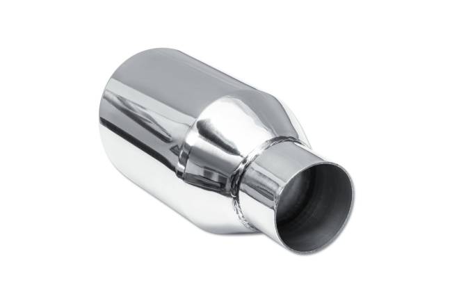 Street Style - Street Style - SS052 Polished Stainless Double Wall Exhaust Tip - 4.0" Angle Cut Rolled Edge Outlet / 2.25" Inlet / 8.0" Length - Image 3