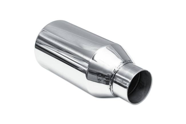 Street Style - Street Style - SS075 Polished Stainless Double Wall Exhaust Tip - 4.0" Straight Cut Rolled Edge Outlet / 2.25" Inlet / 9.0" Length - Image 3