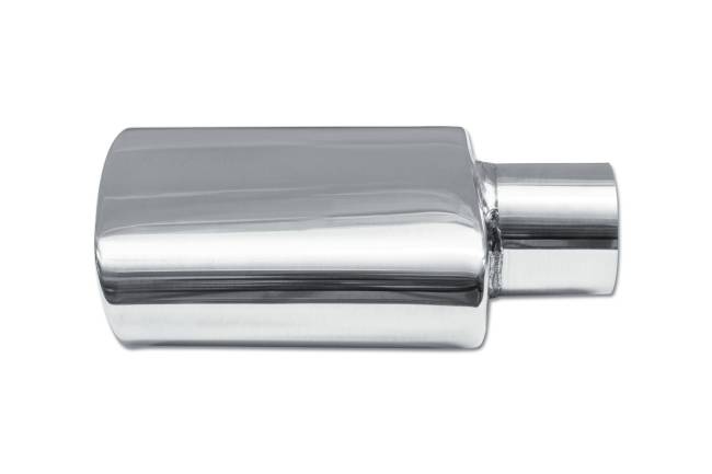 Street Style - Street Style - SS081 Polished Stainless Single Wall Exhaust Tip - 6.0" x 3.0" Oval Angle Cut Rolled Edge Outlet / 2.25" Inlet / 9.0" Length - Image 2