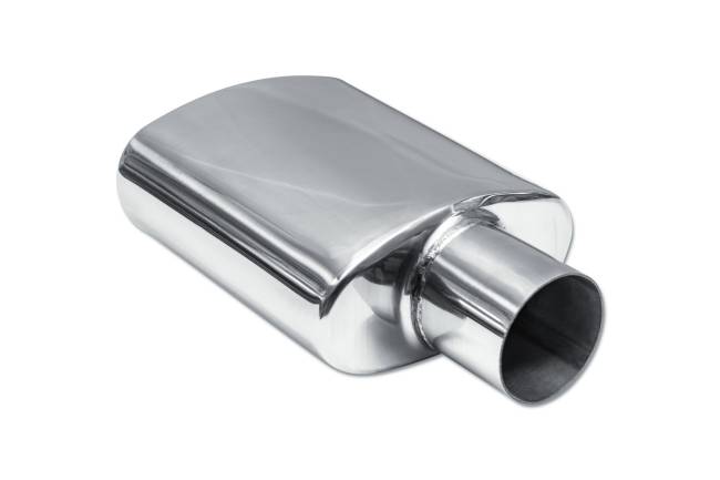Street Style - Street Style - SS081 Polished Stainless Single Wall Exhaust Tip - 6.0" x 3.0" Oval Angle Cut Rolled Edge Outlet / 2.25" Inlet / 9.0" Length - Image 3