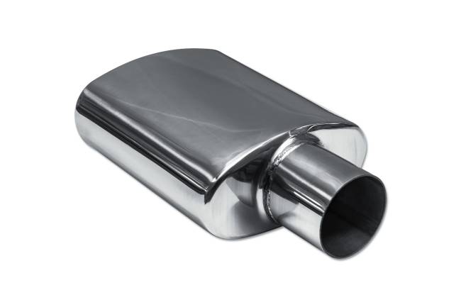 Street Style - Street Style - SS0812 Black Chrome Single Wall Exhaust Tip - 6.0" x 3.0" Oval Angle Cut Rolled Edge Outlet / 2.25" Inlet / 9.0" Length - Image 3