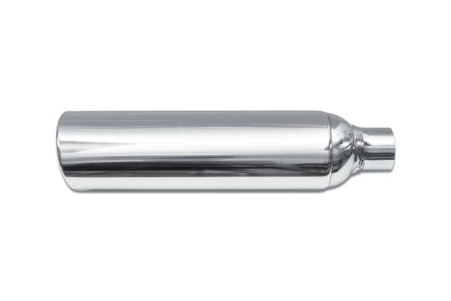 Street Style - Street Style - SS082 Polished Stainless Single Wall Exhaust Tip - 5.0" x 4.0" Oval Angle Cut Rolled Edge Outlet / 2.25" Inlet / 18.0" Length - Image 2