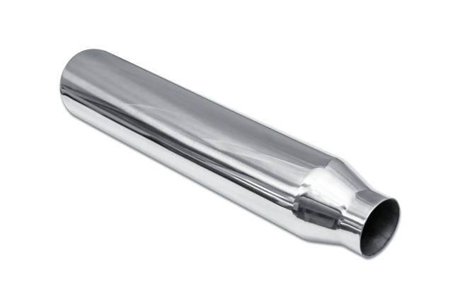 Street Style - Street Style - SS083 Polished Stainless Single Wall Exhaust Tip - 4.0" x 3.0" Oval Angle Cut Rolled Edge Outlet / 2.25" Inlet / 18.0" Length - Image 3