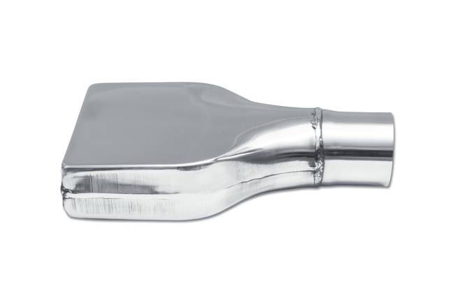 Street Style - Street Style - SS116A Polished Stainless Single Wall Camaro Exhaust Tip - 6.0" x 2.0" Rectangle Straight Cut Rolled Edge Outlet / 2.25" Inlet / 10.0" Length - Image 2