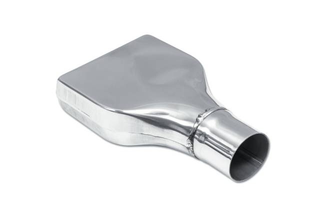 Street Style - Street Style - SS116A Polished Stainless Single Wall Camaro Exhaust Tip - 6.0" x 2.0" Rectangle Straight Cut Rolled Edge Outlet / 2.25" Inlet / 10.0" Length - Image 3