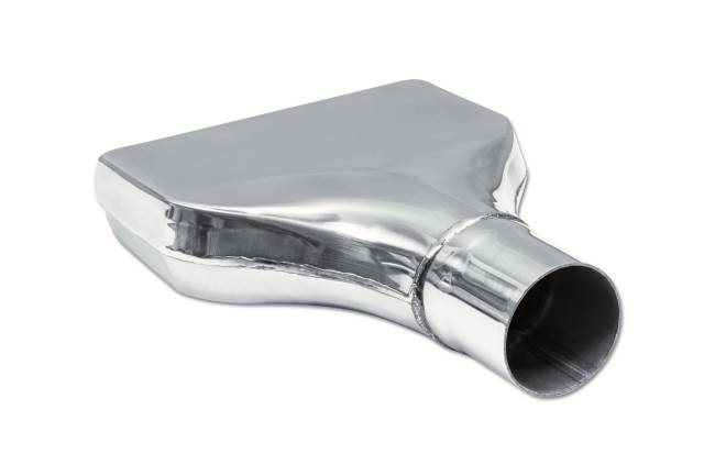 Street Style - Street Style - SS116B Polished Stainless Single Wall Camaro Exhaust Tip - 8.0" x 1.75" Rectangle Angle Cut Rolled Edge Outlet / 2.25" Inlet / 10.0" Length - Image 3