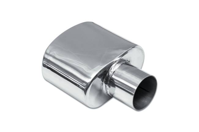 Street Style - Street Style - SS119 Polished Stainless Double Wall Exhaust Tip - 5.5" x 2.75" Oval Straight Cut Rolled Edge Outlet / 2.25" Inlet / 7.0" Length - Image 3