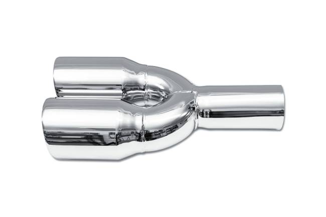 Street Style - Street Style - SS123C Chrome Double Wall Dual Exhaust Tip - 3.5" Angle Cut Outlets / 2.5" Inlet / 13.0" Length - Non-Staggered - Image 2