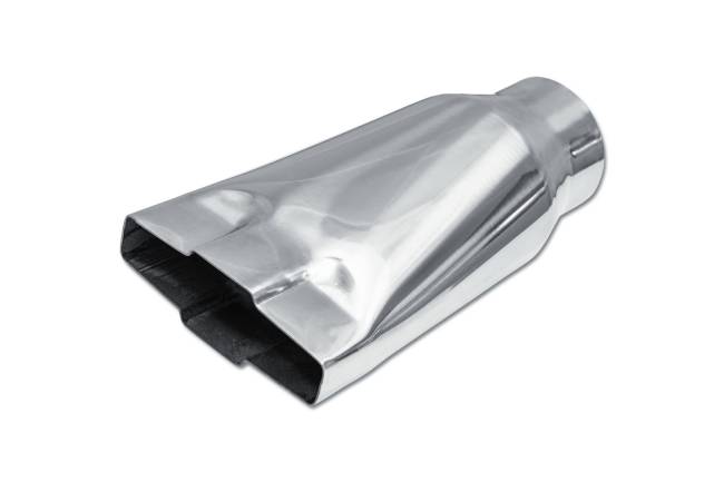 Street Style - Street Style - SS131 Polished Stainless Single Wall Chevy Exhaust Tip - 4.75" x 1.0" Bow Tie Straight Cut Outlet / 2.5" Inlet / 9.0" Length - Image 1
