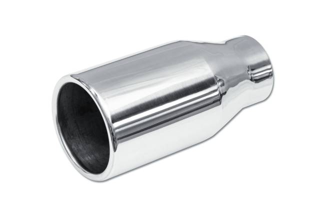 Street Style - Street Style - SS24010 Polished Stainless Single Wall Exhaust Tip - 3.5" Straight Cut Rolled Edge Outlet / 2.25" Inlet / 7.0" Length - Image 1