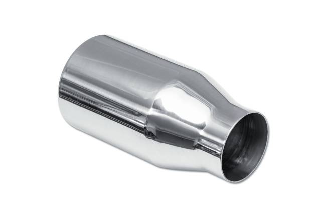 Street Style - Street Style - SS24010 Polished Stainless Single Wall Exhaust Tip - 3.5" Straight Cut Rolled Edge Outlet / 2.25" Inlet / 7.0" Length - Image 3