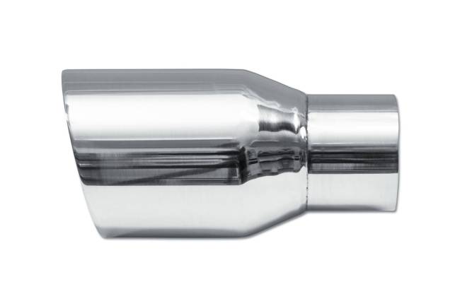 Street Style - Street Style - SS24017AC Polished Stainless Double Wall Exhaust Tip - 3.5" Angle Cut Outlet / 2.25" Inlet / 7.0" Length - Image 2