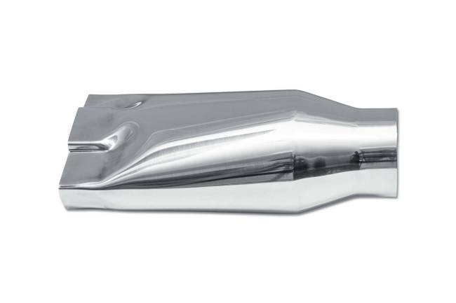 Street Style - Street Style - SS24055-A Polished Stainless Single Wall Chevy Exhaust Tip - 4.5" x 1.75" Bow Tie Straight Cut Outlet / 2.25" Inlet / 9.0" Length - Image 2