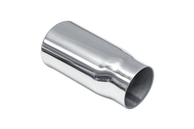 Street Style - Street Style - SS24076 Polished Stainless Single Wall Exhaust Tip - 3.0" x 2.5" Oval Angle Cut Rolled Edge Outlet / 2.25" Inlet / 6.0" Length - Image 3