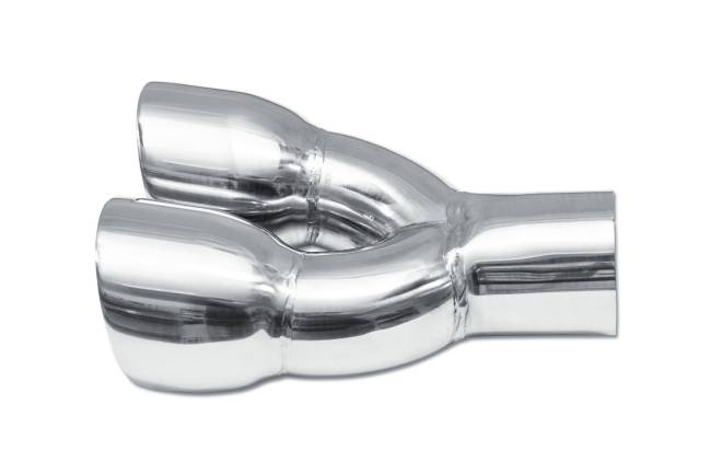 Street Style - Street Style - SS24096 Polished Stainless Double Wall Dual Exhaust Tip - 3.0" Angle Cut Outlets / 2.5" Inlet / 9.0" Length - Non-Staggered - Image 2