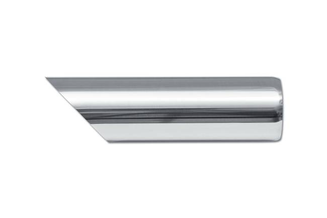 Street Style - Street Style - SS242509AC Polished Stainless Single Wall Exhaust Tip - 2.5" 45° Angle Cut Outlet / 2.25" Inlet / 9.0" Length - Image 2