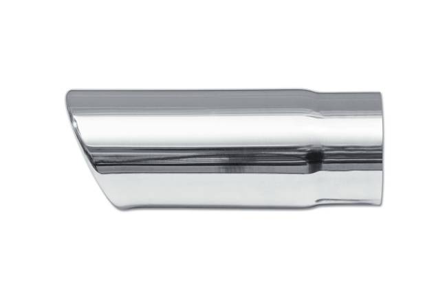 Street Style - Street Style - SS242565RAC Polished Stainless Single Wall Exhaust Tip - 2.5" 15° Angle Cut Rolled Edge Outlet / 2.25" Inlet / 6.5" Length - Image 2