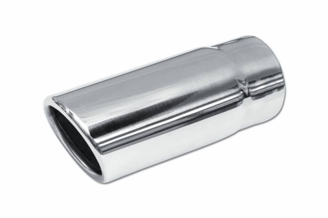 Street Style - Street Style - SS242565RAC Polished Stainless Single Wall Exhaust Tip - 2.5" 15° Angle Cut Rolled Edge Outlet / 2.25" Inlet / 6.5" Length - Image 1