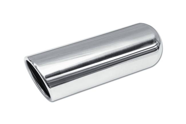 Street Style - Street Style - SS243009RAC Polished Stainless Single Wall Exhaust Tip - 3.0" 15° Angle Cut Rolled Edge Outlet / 2.25" Inlet / 9.0" Length - Image 1