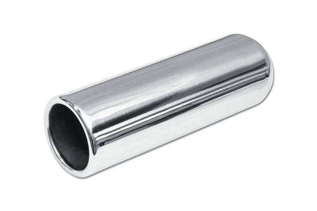 Street Style - Street Style - SS243009RPL Polished Stainless Single Wall Exhaust Tip - 3.0" Straight Cut Rolled Edge Outlet / 2.25" Inlet / 9.0" Length - Image 1