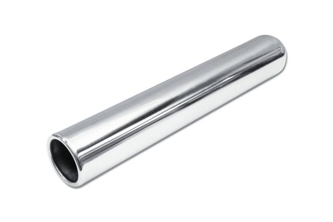 Street Style - Street Style - SS243018RPL Polished Stainless Single Wall Exhaust Tip - 3.0" Straight Cut Rolled Edge Outlet / 2.25" Inlet / 18.0" Length - Image 1