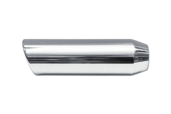 Street Style - Street Style - SS243512RAC Polished Stainless Single Wall Exhaust Tip - 3.5" 15° Angle Cut Rolled Edge Outlet / 2.25" Inlet / 12.0" Length - Image 2