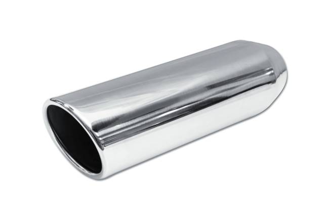 Street Style - Street Style - SS243512RAC Polished Stainless Single Wall Exhaust Tip - 3.5" 15° Angle Cut Rolled Edge Outlet / 2.25" Inlet / 12.0" Length - Image 1