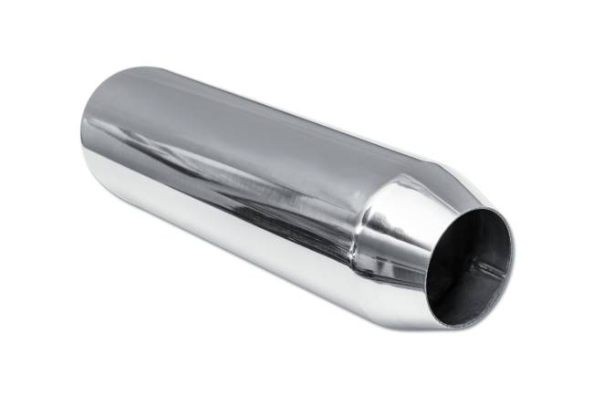 Street Style - Street Style - SS243512RAC Polished Stainless Single Wall Exhaust Tip - 3.5" 15° Angle Cut Rolled Edge Outlet / 2.25" Inlet / 12.0" Length - Image 3