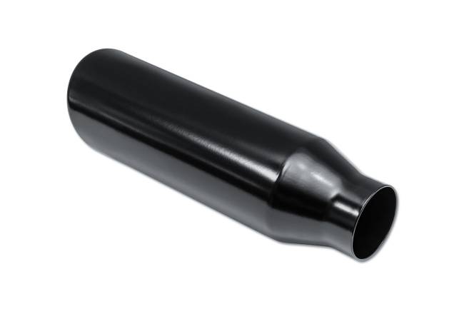 Street Style - Street Style - SS243512RACBLK Black Powder Coat Single Wall Exhaust Tip - 3.5" 15° Angle Cut Rolled Edge Outlet / 2.25" Inlet / 12.0" Length - Image 3