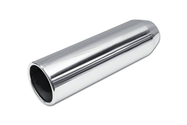 Street Style - Street Style - SS243512RPL Polished Stainless Single Wall Exhaust Tip - 3.5" Straight Cut Rolled Edge Outlet / 2.25" Inlet / 12.0" Length - Image 1