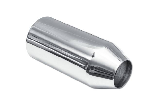 Street Style - Street Style - SS244009RPL Polished Stainless Single Wall Exhaust Tip - 4.0" Straight Cut Rolled Edge Outlet / 2.25" Inlet / 9.0" Length - Image 3