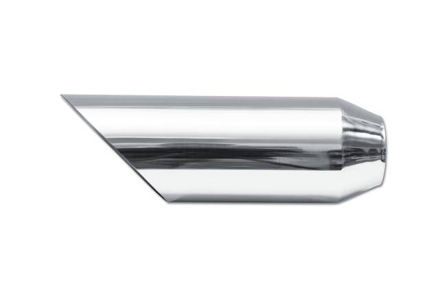 Street Style - Street Style - SS244012AC Polished Stainless Single Wall Exhaust Tip - 4.0" 45° Angle Cut Outlet / 2.25" Inlet / 12.0" Length - Image 2