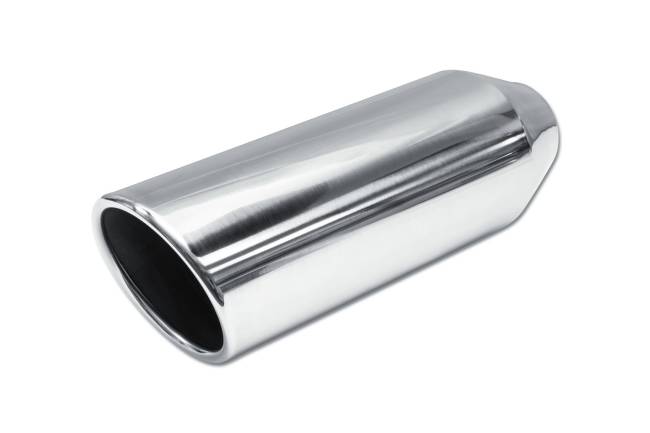 Street Style - Street Style - SS244012RAC Polished Stainless Single Wall Exhaust Tip - 4.0" 15° Angle Cut Rolled Edge Outlet / 2.25" Inlet / 12.0" Length - Image 1