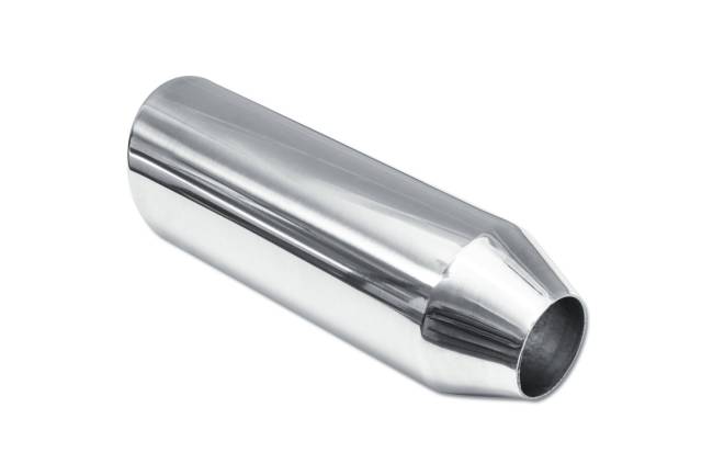 Street Style - Street Style - SS244012RAC Polished Stainless Single Wall Exhaust Tip - 4.0" 15° Angle Cut Rolled Edge Outlet / 2.25" Inlet / 12.0" Length - Image 3