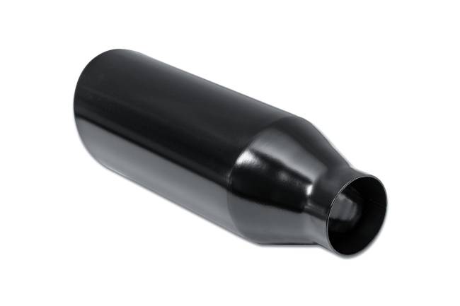 Street Style - Street Style - SS244012RACBLK Black Powder Coat Single Wall Exhaust Tip - 4.0" 15° Angle Cut Rolled Edge Outlet / 2.25" Inlet / 12.0" Length - Image 3