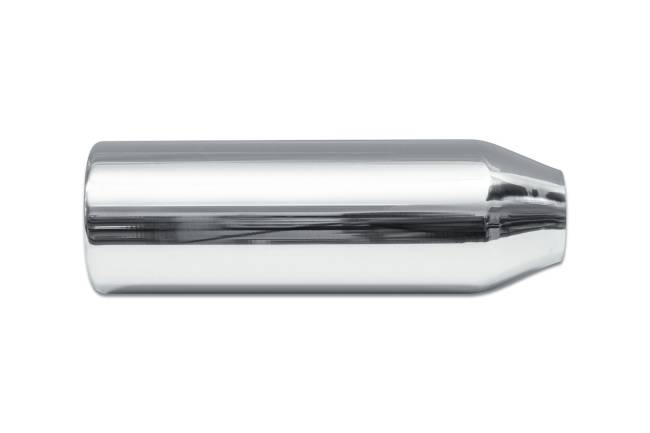 Street Style - Street Style - SS244012RPL Polished Stainless Single Wall Exhaust Tip - 4.0" Straight Cut Rolled Edge Outlet / 2.25" Inlet / 12.0" Length - Image 2