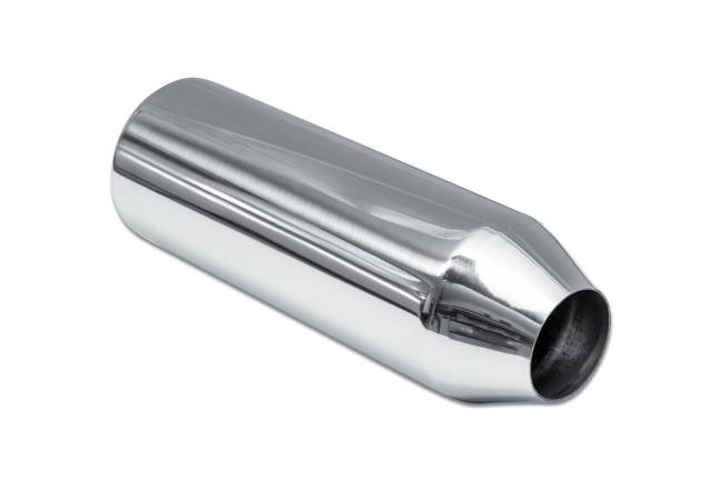 Street Style - Street Style - SS244012RPL Polished Stainless Single Wall Exhaust Tip - 4.0" Straight Cut Rolled Edge Outlet / 2.25" Inlet / 12.0" Length - Image 3