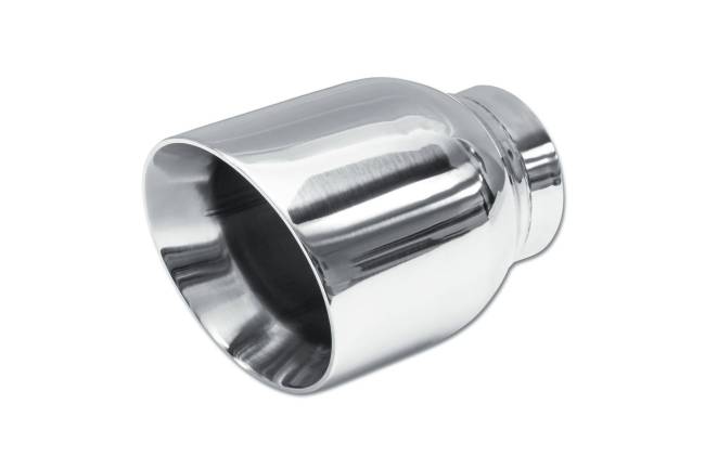Street Style - Street Style - SS25101 Polished Stainless Double Wall Exhaust Tip - 4.0" Angle Cut Outlet / 2.5" Inlet / 5.0" Length - Image 1