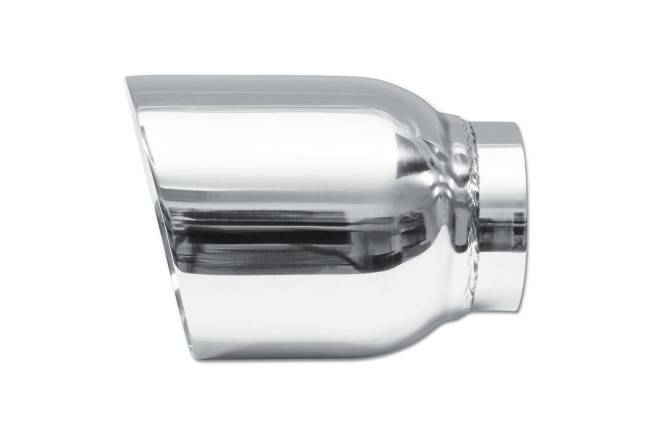 Street Style - Street Style - SS25101 Polished Stainless Double Wall Exhaust Tip - 4.0" Angle Cut Outlet / 2.5" Inlet / 5.0" Length - Image 2