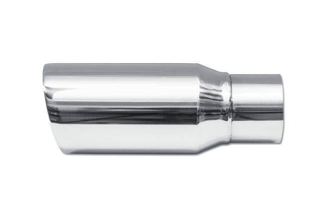 Street Style - Street Style - SS25112 Polished Stainless Double Wall Exhaust Tip - 3.5" Angle Cut Outlet / 2.5" Inlet / 9.0" Length - Image 2