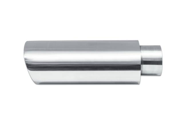 Street Style - Street Style - SS251612 Polished Stainless Double Wall Exhaust Tip - 4.5" x 3.5" Oval Angle Cut Outlet / 2.5" Inlet / 12.0" Length - Image 2