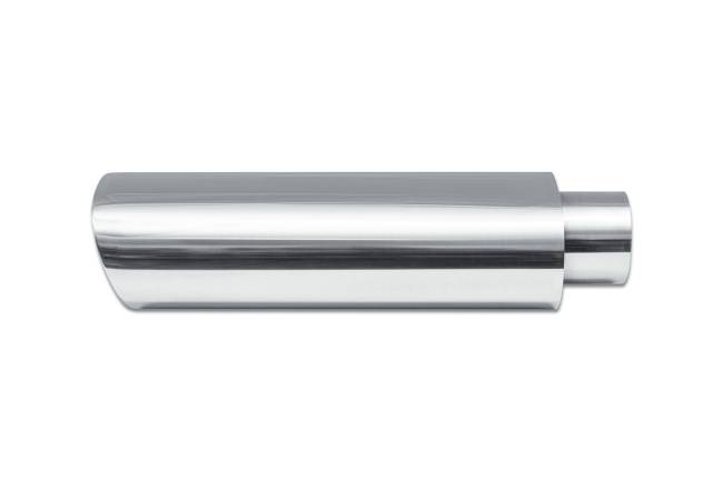 Street Style - Street Style - SS251615 Polished Stainless Double Wall Exhaust Tip - 4.5" x 3.5" Oval Angle Cut Outlet / 2.5" Inlet / 15.0" Length - Image 2
