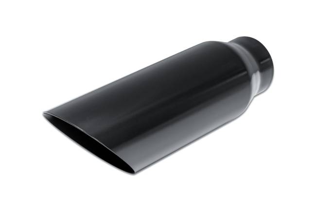 Street Style - Street Style - SS253512ACBLK Black Powder Coat Single Wall Exhaust Tip - 3.5" 45° Angle Cut Outlet / 2.5" Inlet / 12.0" Length - Image 1