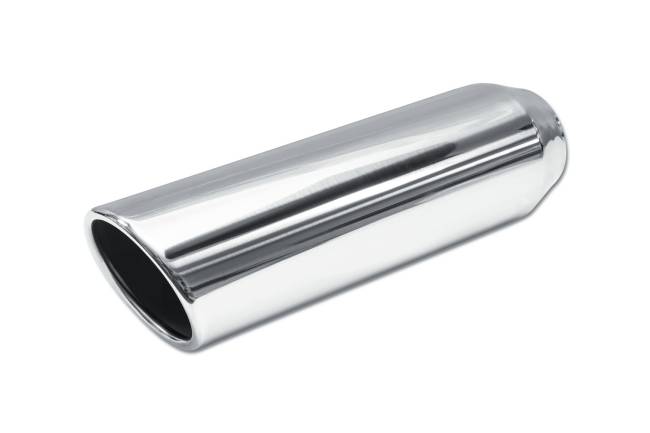 Street Style - Street Style - SS253512RAC Polished Stainless Single Wall Exhaust Tip - 3.5" 15° Angle Cut Rolled Edge Outlet / 2.5" Inlet / 12.0" Length - Image 1
