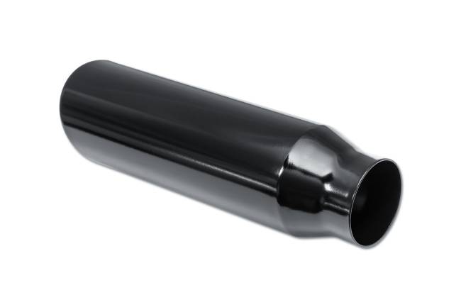 Street Style - Street Style - SS253512RACBLK Black Powder Coat Single Wall Exhaust Tip - 3.5" 15° Angle Cut Rolled Edge Outlet / 2.5" Inlet / 12.0" Length - Image 3