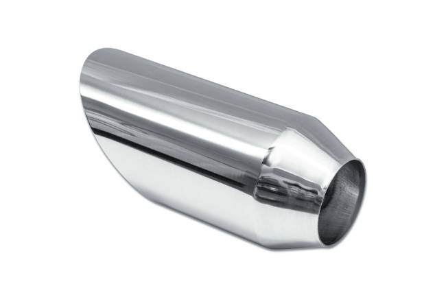 Street Style - Street Style - SS254009AC Polished Stainless Single Wall Exhaust Tip - 4.0" 45° Angle Cut Outlet / 2.5" Inlet / 9.0" Length - Image 3