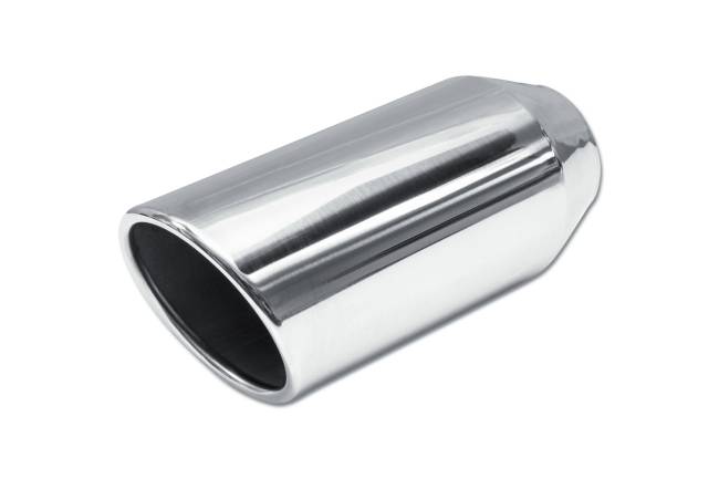 Street Style - Street Style - SS254009RAC Polished Stainless Single Wall Exhaust Tip - 4.0" 15° Angle Cut Rolled Edge Outlet / 2.5" Inlet / 9.0" Length - Image 1