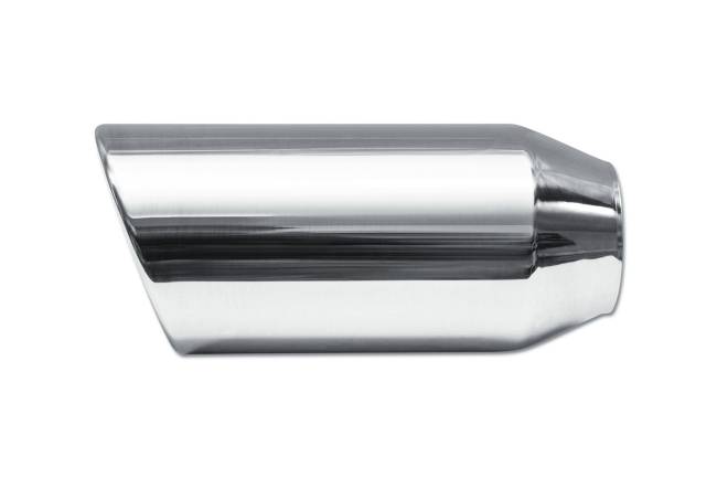 Street Style - Street Style - SS254009RAC Polished Stainless Single Wall Exhaust Tip - 4.0" 15° Angle Cut Rolled Edge Outlet / 2.5" Inlet / 9.0" Length - Image 2